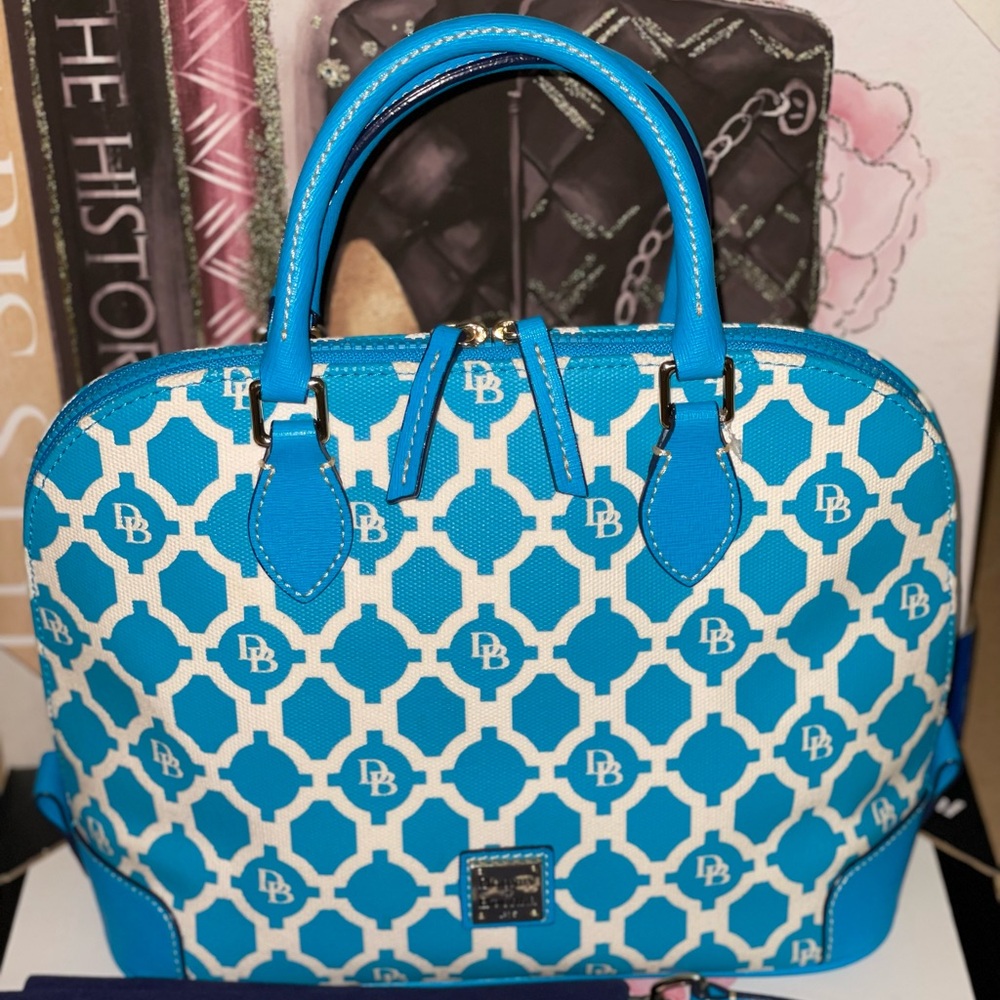 Dooney & Bourke Sanibel Zip Zip Satchel Limited Edition Turquoise